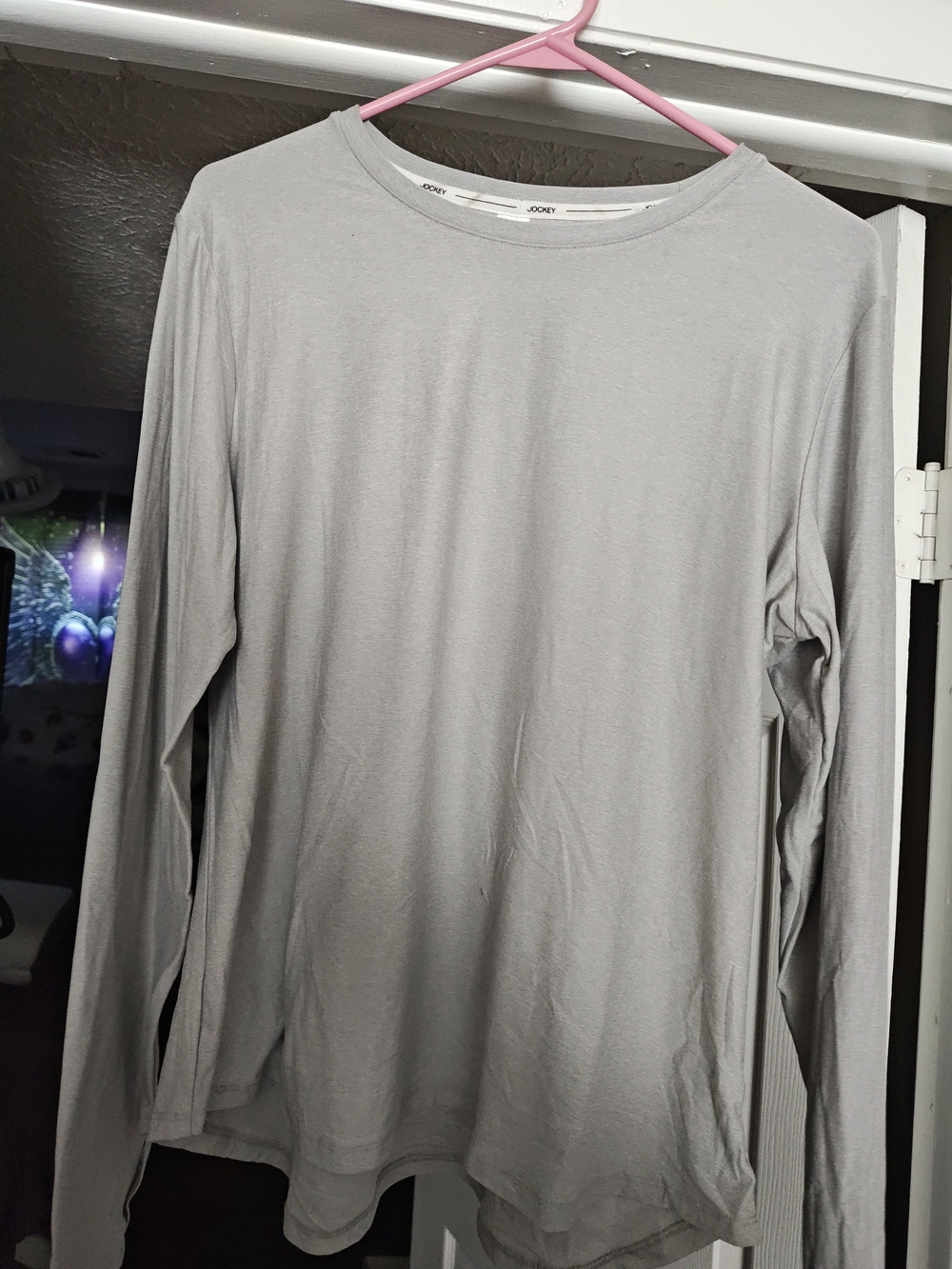 Jockey Men's Long Sleeve Crew Neck Shirt - Light Gray